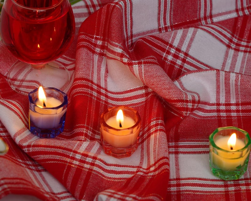 Blue Needles Gingham Buffalo Plaid Cloth Napkins 100% Cotton Set of 12 Dinner Table Napkins 18x18 inch Soft, Reusable, Washable Perfect for Valentine's Day Parties & Everyday Use - Silver Red & White - Image 5